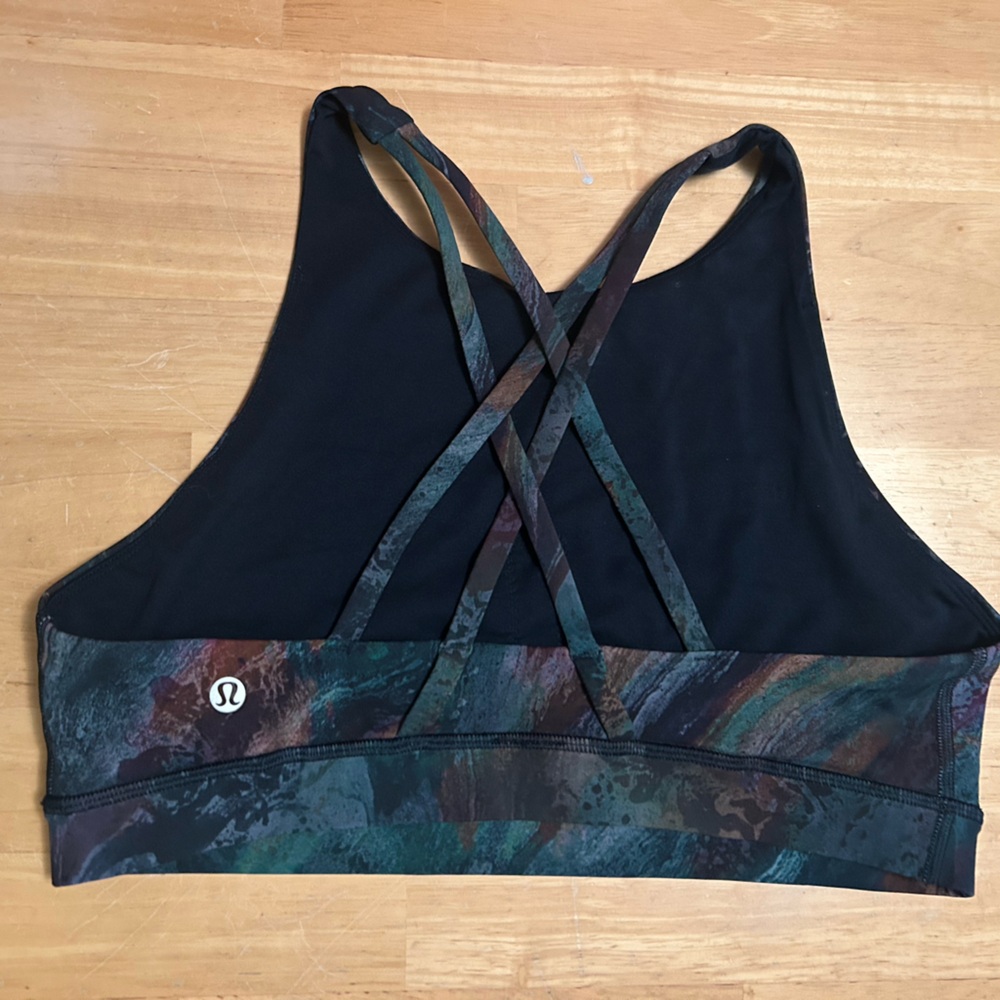 Lululemon Black and Multicolor Sports Bra